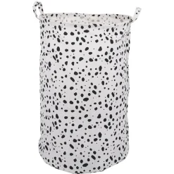 Entretien Du Linge|Gifi Panière à linge 75L blanc tacheté noir Ø40xH60cm