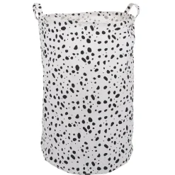Entretien Du Linge|Gifi Panière à linge 75L blanc tacheté noir Ø40xH60cm