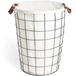 Entretien Du Linge|Gifi Panière à linge 48L en métal noir