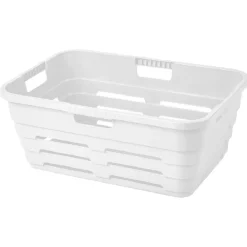 Entretien Du Linge|Gifi Panière à linge 32L plastique blanc