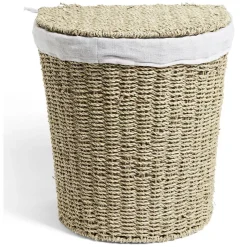 Entretien Du Linge|Gifi Panière à linge 43L 36xH40x30cm jonc de mer beige