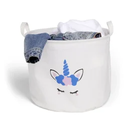 Entretien Du Linge|Gifi Panière à linge licorne en toile Ø30xH25cm