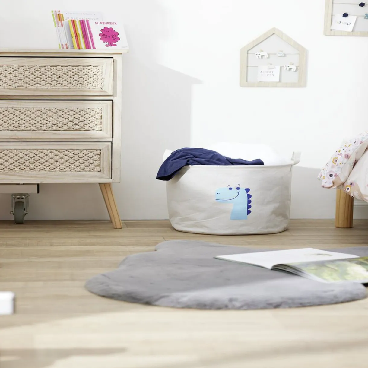 Entretien Du Linge|Gifi Panière à linge licorne en toile Ø30xH25cm