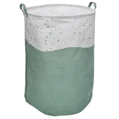 Entretien Du Linge|Gifi Panière à linge motif terrazzo effet granit vert et blanc 91L