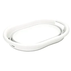 Entretien Du Linge|Gifi Panière à linge rétactable 26L plastique gris et blanc