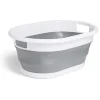 Entretien Du Linge|Gifi Panière à linge rétractable 54x23x39cm plastique blanc et gris