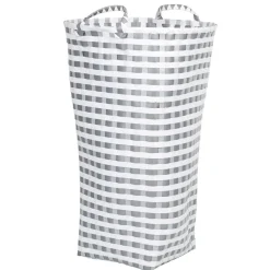 Entretien Du Linge|Gifi Panière à linge tressée gris et blanc