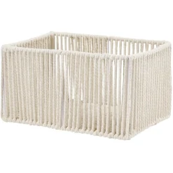 Rangement|Gifi Panière ajouré acier et conton beige - 30x20xH15cm Taille S