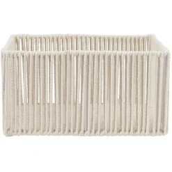 Rangement|Gifi Panière ajouré acier et conton beige - 35x25xH18cm Taille M