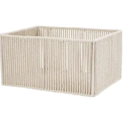 Rangement|Gifi Panière ajouré acier et conton beige - 40x30xH20cm Taille L