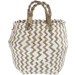 Rangement|Gifi Panière avec anses jacinthe blanc naturel