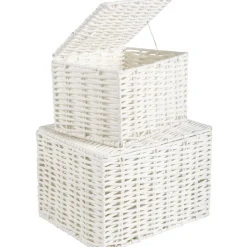 Rangement|Gifi Panière avec couvercle blanche x2