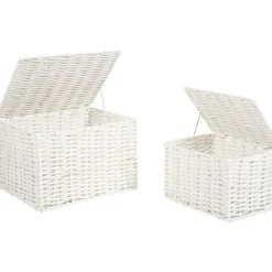 Rangement|Gifi Panière avec couvercle blanche x2