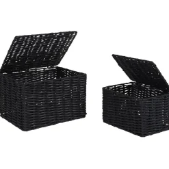 Rangement|Gifi Panière avec couvercle noire x2