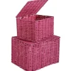 Rangement|Gifi Panière avec couvercle rose x2