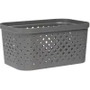 Entretien Du Linge|Gifi Panière bac de rangement ajouré gris 4,5 L