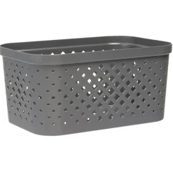 Entretien Du Linge|Gifi Panière bac de rangement ajouré gris 4,5 L