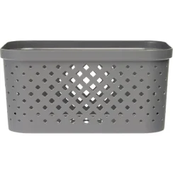Entretien Du Linge|Gifi Panière bac de rangement ajouré gris 4,5 L