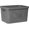 Entretien Du Linge|Gifi Panière bac de rangement ajouré gris 16 L