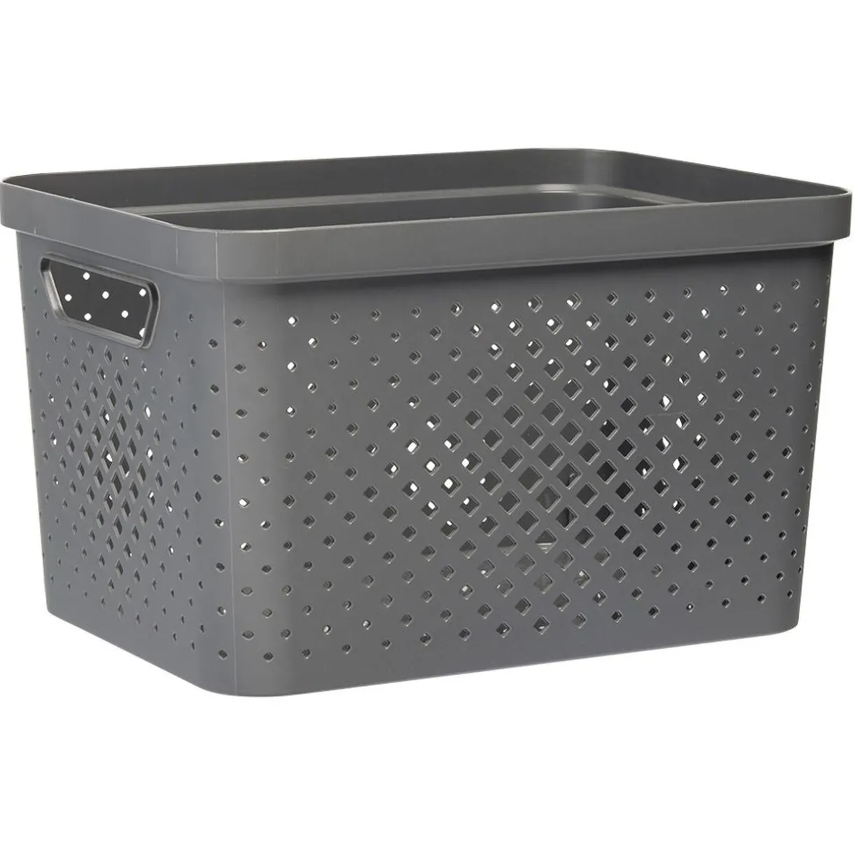 Entretien Du Linge|Gifi Panière bac de rangement ajouré gris 16 L