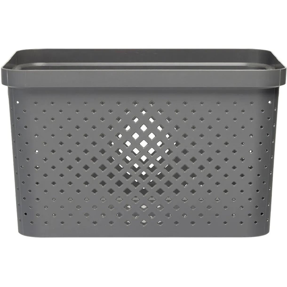 Entretien Du Linge|Gifi Panière bac de rangement ajouré gris 16 L