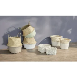 Rangement|Gifi Panière bicolore tissée L