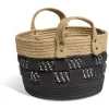 Rangement|Gifi Panière bi-matière noire et naturelle Ø 30 cm