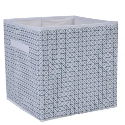 Rangement|Gifi Panière blanche motif géométrique noir collection Urban 2 Box Cube