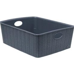 Entretien Du Linge|Gifi Panière bleue effet tressé 10 L