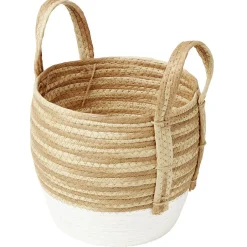 Rangement|Gifi Panière Bora blanc naturel Ø23 x H22 cm