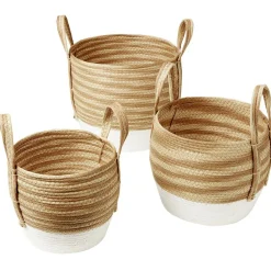 Rangement|Gifi Panière Bora blanc naturel Ø23 x H22 cm