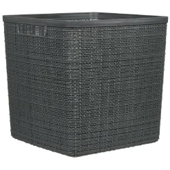 Rangement|Gifi Panière Box Cube effet jute 17L 27x27x27cm gris