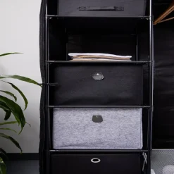 Rangement|Gifi Panière Box Cube effet velours 31x29x31cm noir