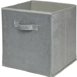 Rangement|Gifi Panière Box Cube effet velours 31x29x31cm gris