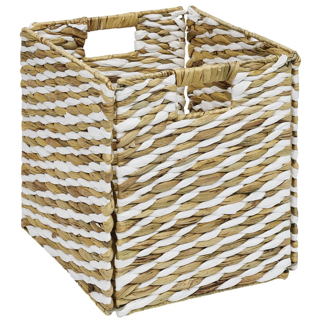 Rangement|Gifi Panière Box Cube jacinthe d'eau naturel et blanc