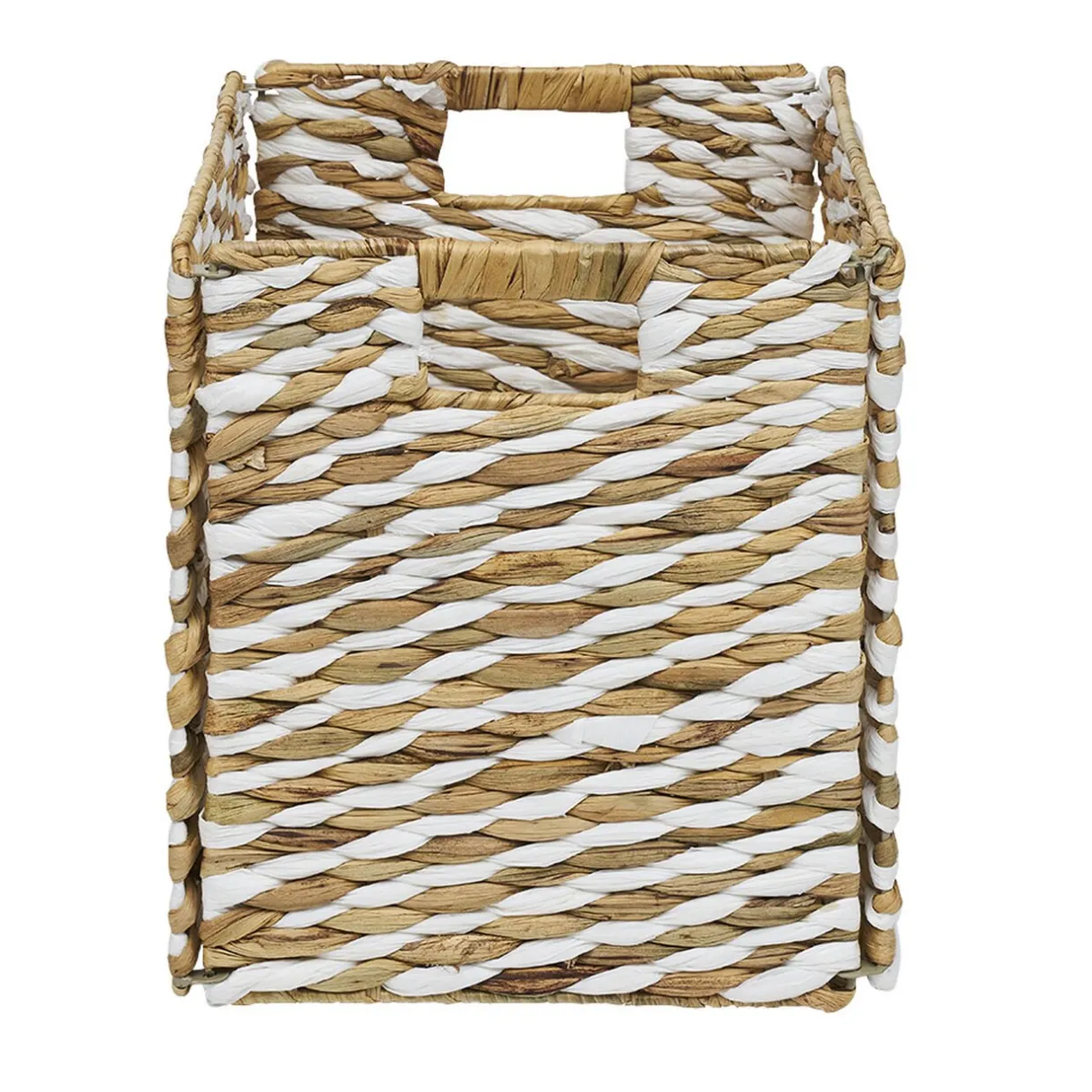 Rangement|Gifi Panière Box Cube jacinthe d'eau naturel et blanc