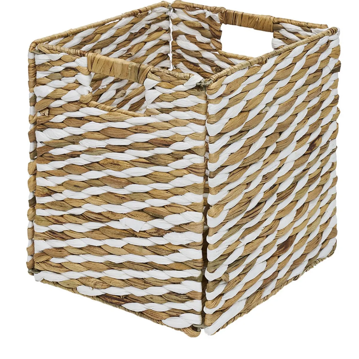 Rangement|Gifi Panière Box Cube jacinthe d'eau naturel et blanc