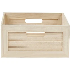Rangement|Gifi Panière Box Cube rectangulaire bois naturel Box Cube