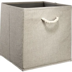 Rangement|Gifi Panière Box Cube tissé beige avec anse en corde