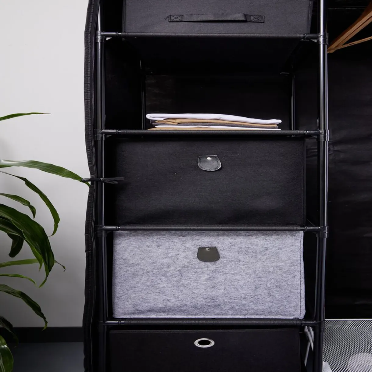 Rangement|Gifi Panière Box Cube 31x15x31cm noir