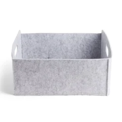 Rangement|Gifi Panière coton effet feutrine 34x28x16cm gris