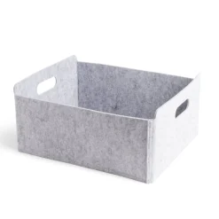 Rangement|Gifi Panière coton effet feutrine 34x28x16cm gris