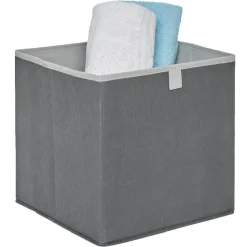 Rangement|Gifi Panière cube gris anthracite et gris clair