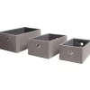 Rangement|Gifi Panière déco empilable grise X3