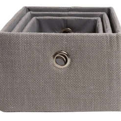 Rangement|Gifi Panière déco encastrable grise X3