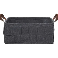 Rangement|Gifi Panière déco feutrine tressée gris anthracite x4