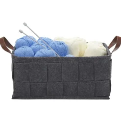 Rangement|Gifi Panière déco feutrine tressée gris anthracite x4