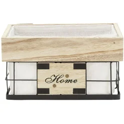 Rangement|Gifi Panière déco naturel blanc et noir avec inscription Home L.30 cm