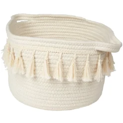Rangement|Gifi Panière déco pompons blanc naturel