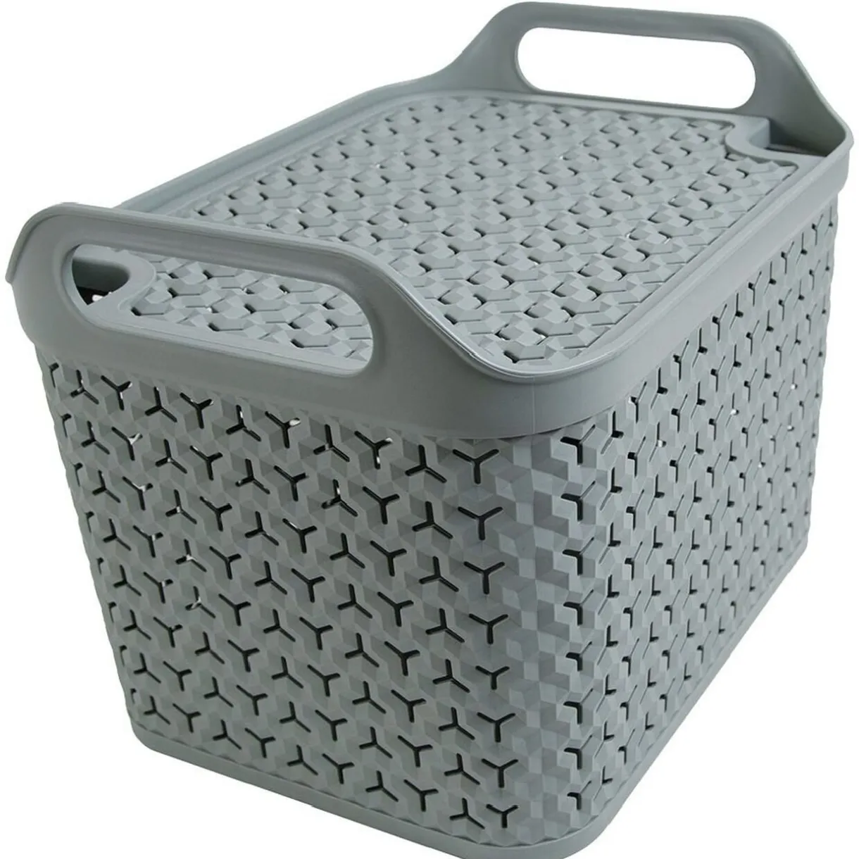 Rangement|Gifi Panière de rangement avec couvercle 24L plastique vert